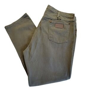 Wrangler Cowboy Cut Jeans‎ Mens 42x32 Olive Green Straight Leg USA Made 13MWZLY